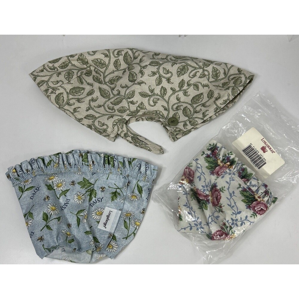 Longaberger Fabric Basket Cake Liner Garter Lot Ficus Ruffled Floral Daisy Plaid - Picture 7 of 13